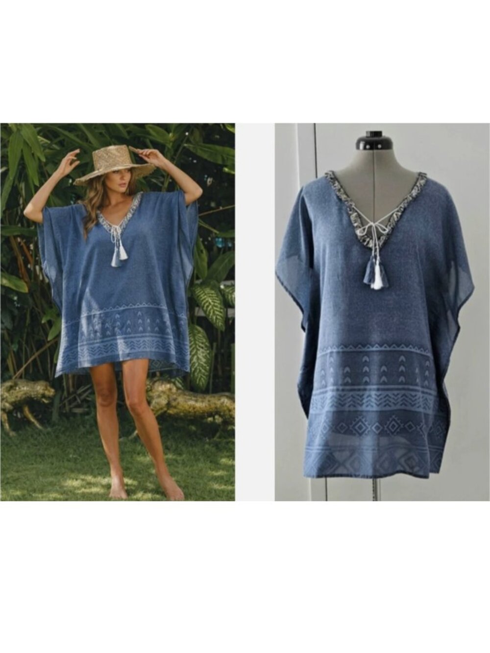 SURF GYPSY chic travel resort swimwear swim caftan kaftan coverup cover-up s